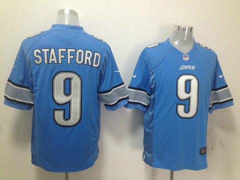 Nike NFL Detroit Lions 9 Matthew Stafford Nike Blue Game Jerseys